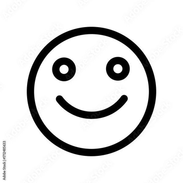 Fototapeta Black smiley face icon for emoji, happy, positive, emotion, symbol, and design on transparent background