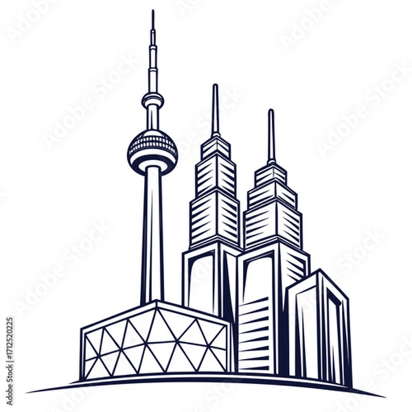 Obraz Toronto skyline in vector format illustration