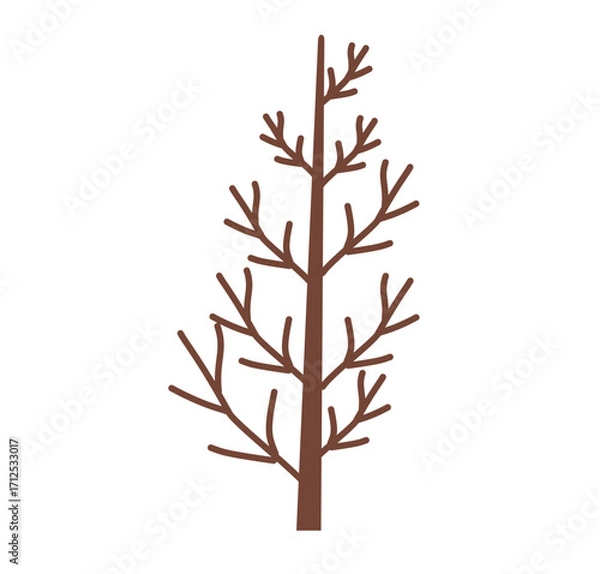 Fototapeta Christmas tree and winter tree vector illustrations, including pine, fir, and leafless seasonal trees. Perfect for holiday cards, decorations, posters, prints, and festive graphic design projects.