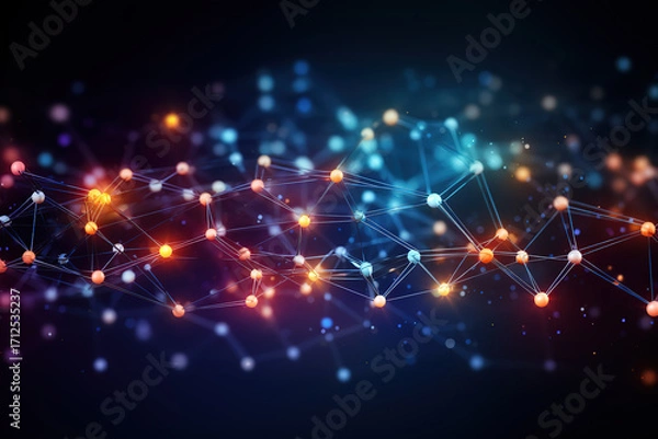 Fototapeta Dynamic visualization of big data across interconnected networks