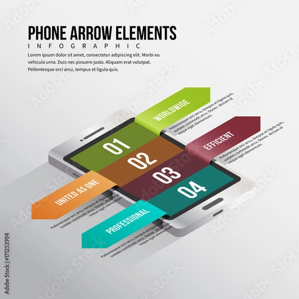 Fototapeta Phone Arrow Elements Infographic