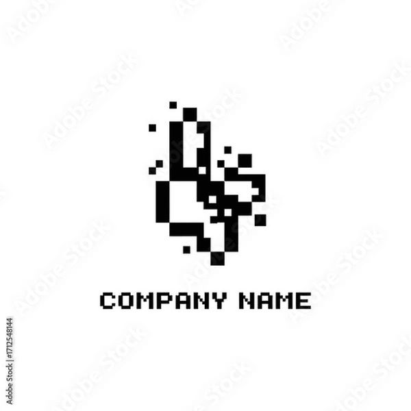 Fototapeta Pixelated Butterfly Logo Design with a Modern and Abstract Aesthetic.