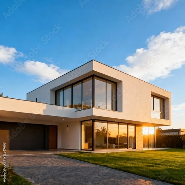 Fototapeta modern house in the city