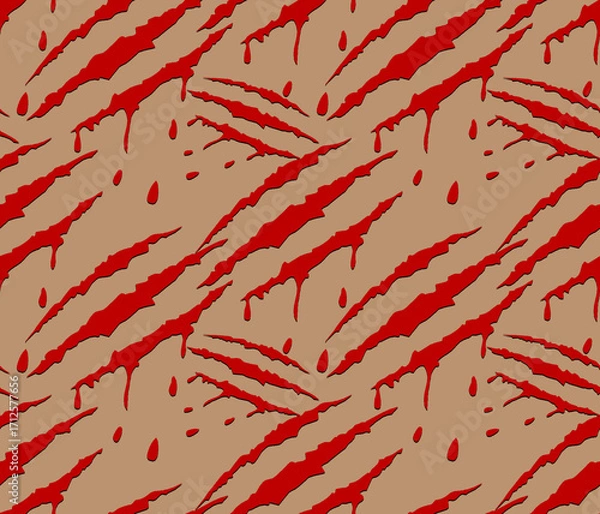 Obraz Allover pattern seamless pattern Tiger motive pattern beautiful pattern digital design textile print fish pattern 