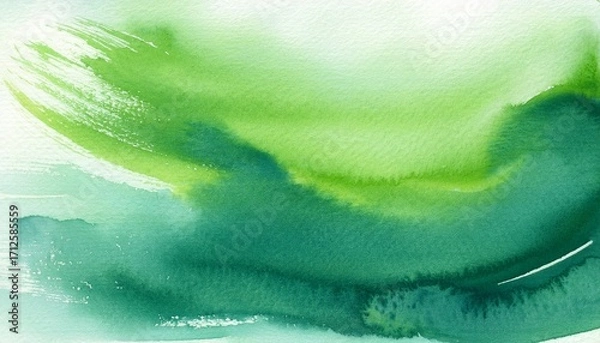 Fototapeta watercolor abstract background with green texture for decoration and print silhouette