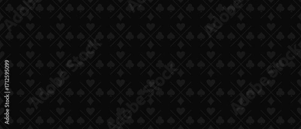 Fototapeta Casino Background with Colorful Card Suits and Gambling Elements . Elegant Gambling Vector with Card Suits .