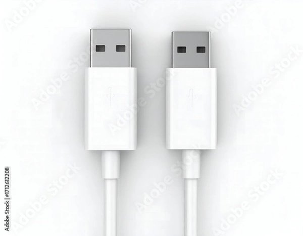 Obraz USB Cable with White, Connector, and Tech.