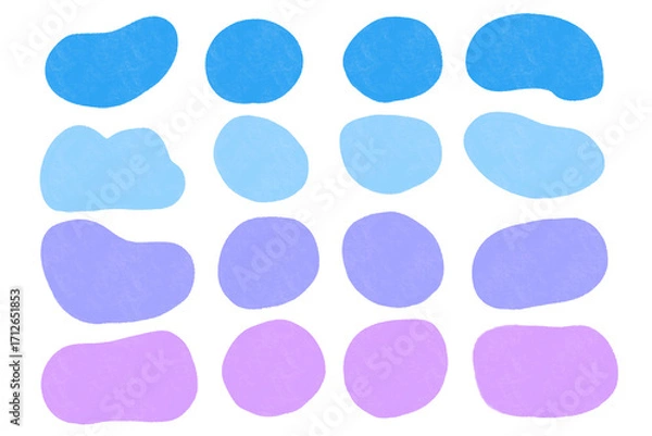 Fototapeta カラフルな手描きのシェイプ