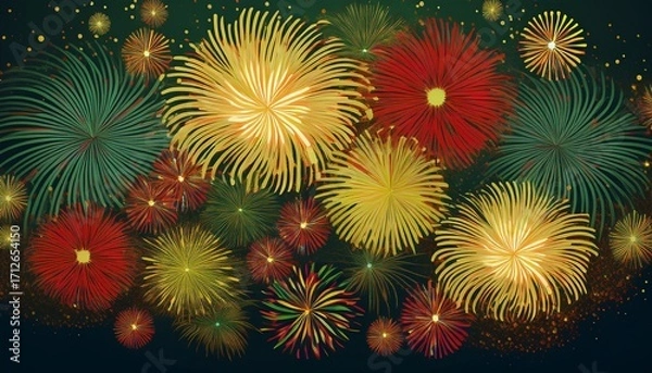 Fototapeta fireworks background graphics with copy space