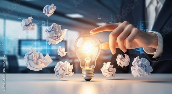 Obraz Illuminating Ideas: A Conceptual Image of Innovation and Breakthrough