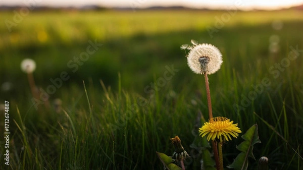 Obraz dandelions in the grass