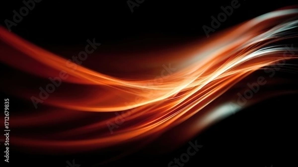 Fototapeta Flowing waves of light create stunning patterns in dark space during a vibrant design showcase