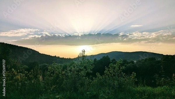 Obraz sunset in the mountains