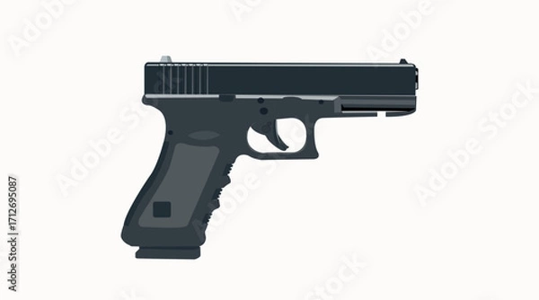 Obraz Vector Isolated Illustration of a Gun. Isolated Gun with Solid White Background Vector Illustration Pro Vector