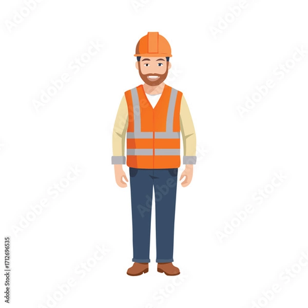 Obraz Site Engineer/Foreman Character Creator Kit — Semi‑Flat Vector, Multi‑View, Modular