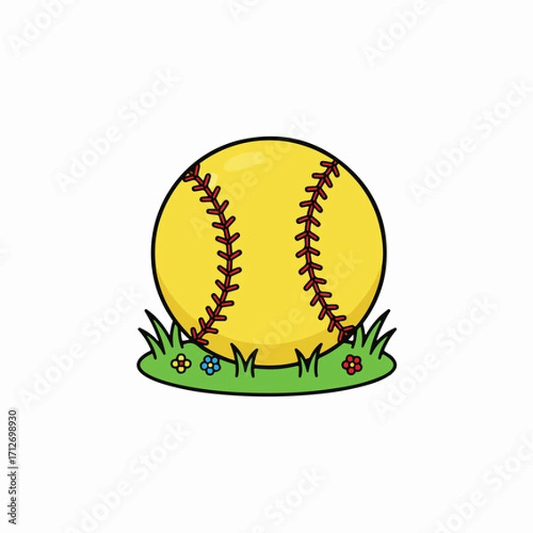 Obraz Flat vector ball in child book style, playful and colorful design. Ideal for kids’ stories, learning materials, preschool education, nursery decor, cartoon projects, and creative digital art