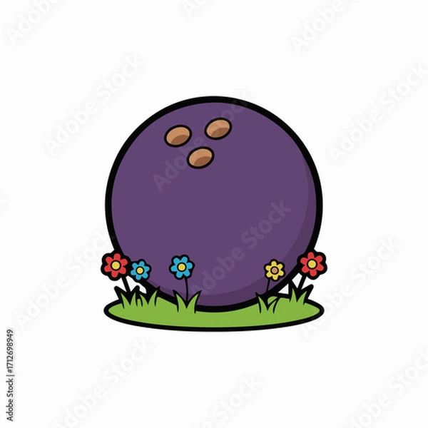 Obraz Flat vector ball in child book style, playful and colorful design. Ideal for kids’ stories, learning materials, preschool education, nursery decor, cartoon projects, and creative digital art