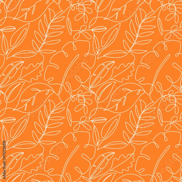 Fototapeta Leaf seamless pattern. Vector design elements for dress or textile