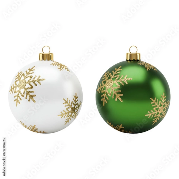 Obraz christmas balls on white background