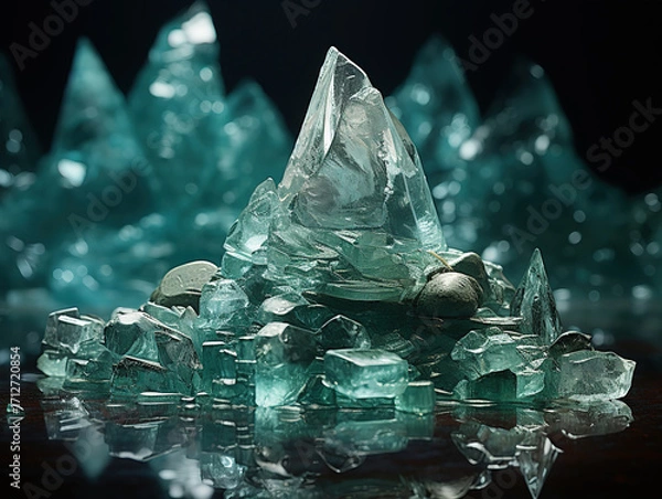 Obraz Digital Image of a Money Iceberg Symbolizing Financial Depth and Secrets