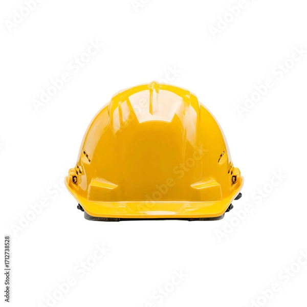 Fototapeta construction yellow hard hat isolated on a transparent background, in a PNG format