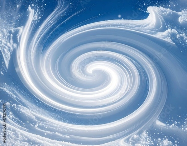 Fototapeta Swirling vortex of white and blue, creating a mesmerizing abstract pattern.