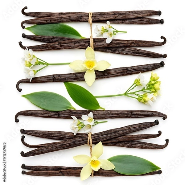 Obraz leaves  Flat pattern background. Top lay Heap  with pineapple green sliced isolated Sliced white on view.  detail