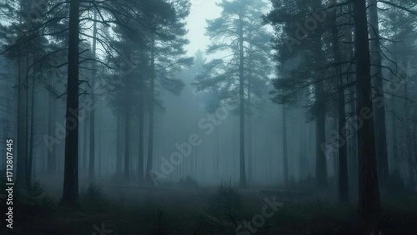 Obraz Misty forest scene (1)