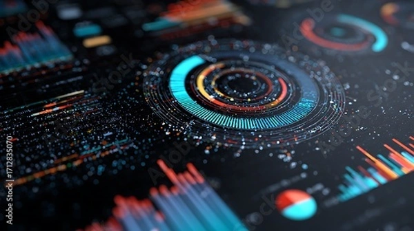 Fototapeta Abstract infographics with statistics and metrics