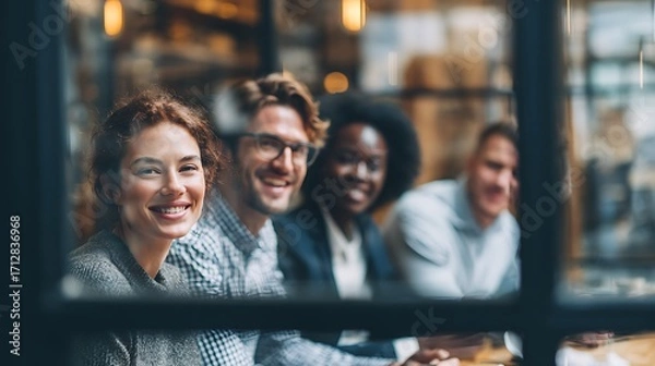 Fototapeta Representations of sales teams working together