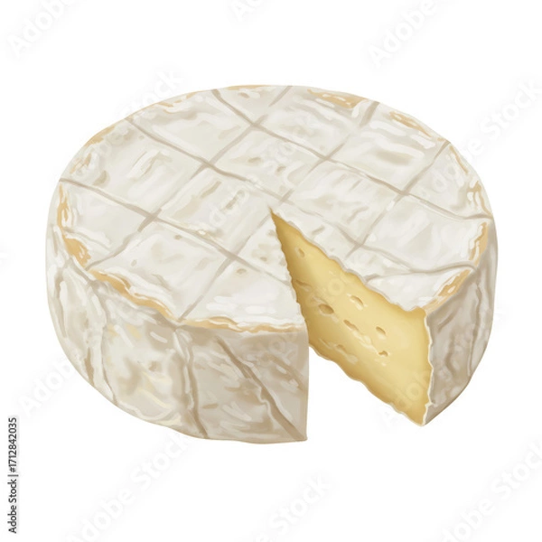 Obraz 白カビチーズカット済み 柔らかな質感の乳製品グルメ食品 透明背景