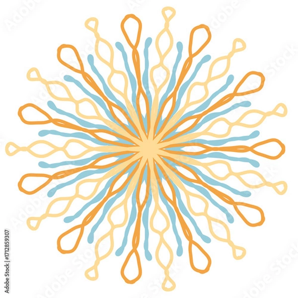 Fototapeta vector illustration of a decorative snowflake