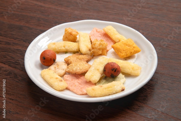 Fototapeta 日本の駄菓子、おかきの盛り合わせ