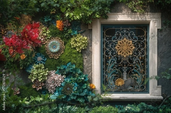 Fototapeta Artistic Design for Garden Walls and Windows