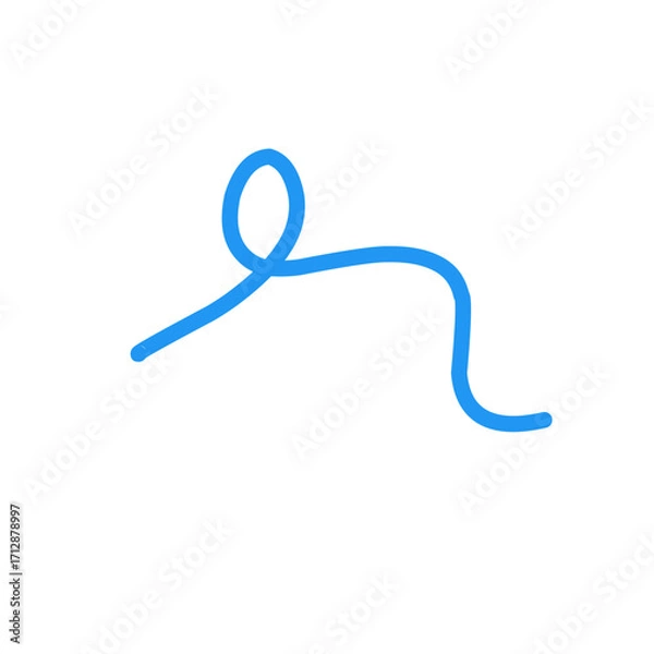 Obraz Blue Abstract Squiggle Wavy Thin Line
