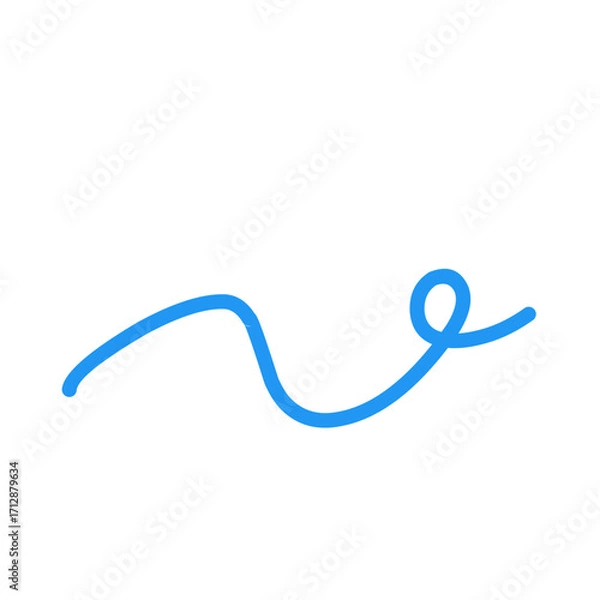 Obraz Blue Abstract Squiggle Wavy Thin Line
