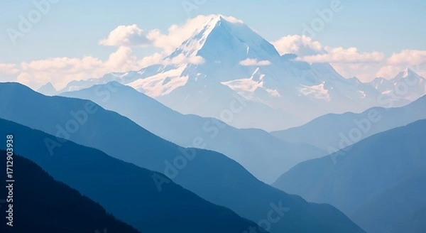 Fototapeta Majestic Mountain Range Scenery.