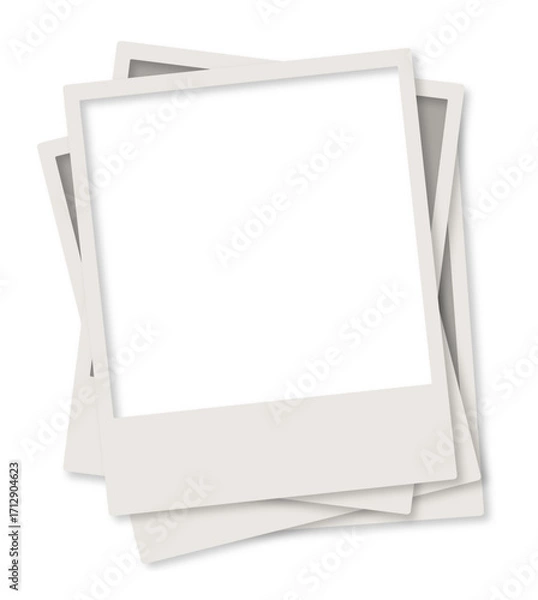 Fototapeta a stack of square instant type photo vector realistic