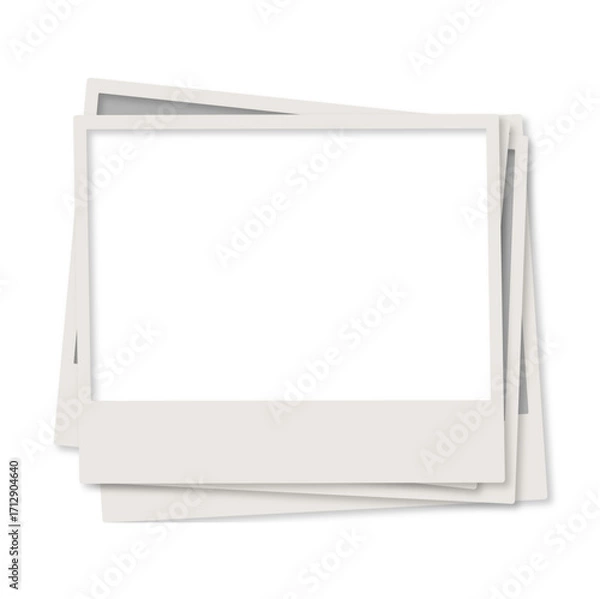 Fototapeta a stack of horizontal instant type photo vector realistic