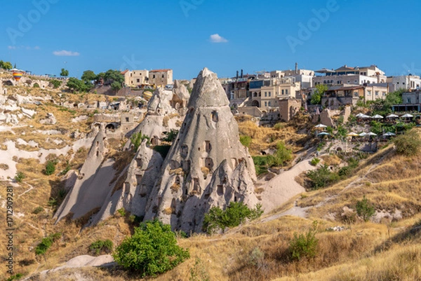 Fototapeta Volcanic rock formations landscape in Cappadocia, place of residence of ancient Christians
