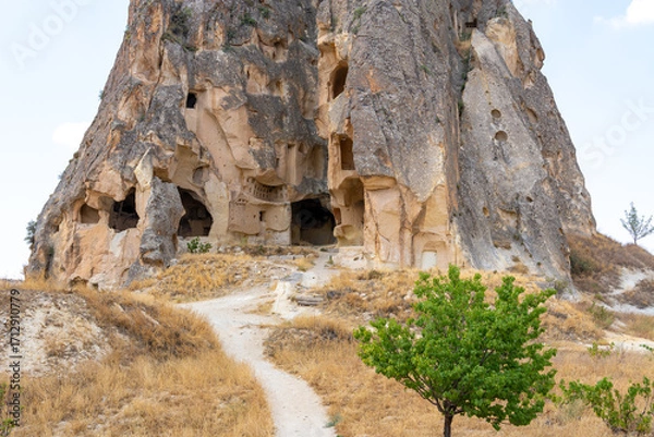 Fototapeta Volcanic rock formations landscape in Cappadocia, place of residence of ancient Christians