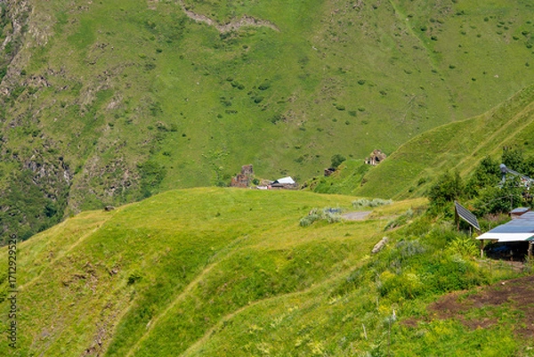 Fototapeta Ardot, an ancient village in the highlands of Khevsureti, Georgia