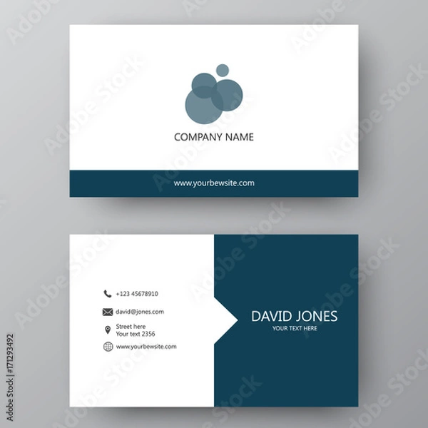 Fototapeta Modern presentation card with company logo. Vector business card template. Visiting card for business and personal use.  Vector illustration design.