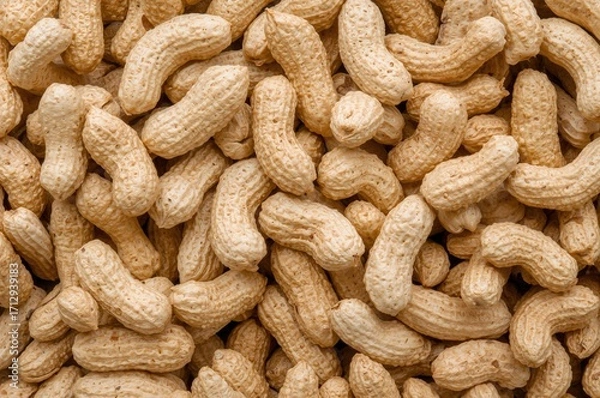Fototapeta Arachis hypogaea, commonly known as peanuts, is a leguminous plant from the Fabaceae family that develops shrubs approximately 30 to 50 cm tall.