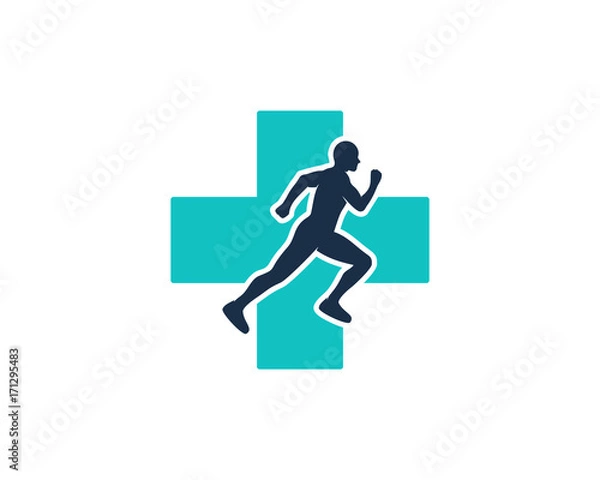 Fototapeta Medical Run Icon Logo Design Element