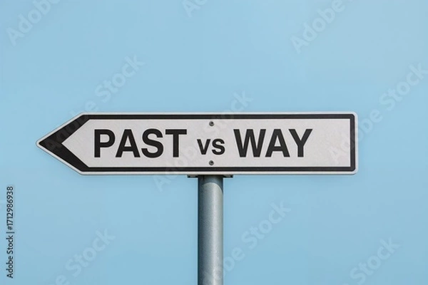 Fototapeta Road Sign Indicating Path to History or Tomorrow