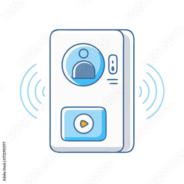 Fototapeta Wireless Smart Speaker with Avatar Display for Personal Voice Assistant Control