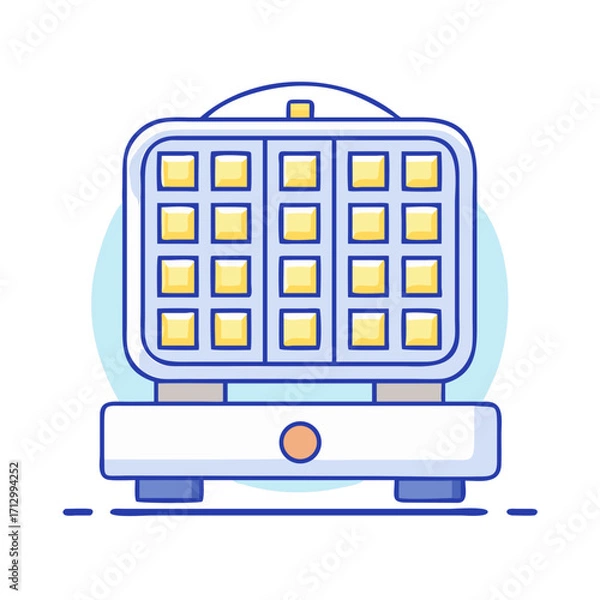 Fototapeta Illustration of a stylish and modern waffle maker, ready to cook up delicious waffles