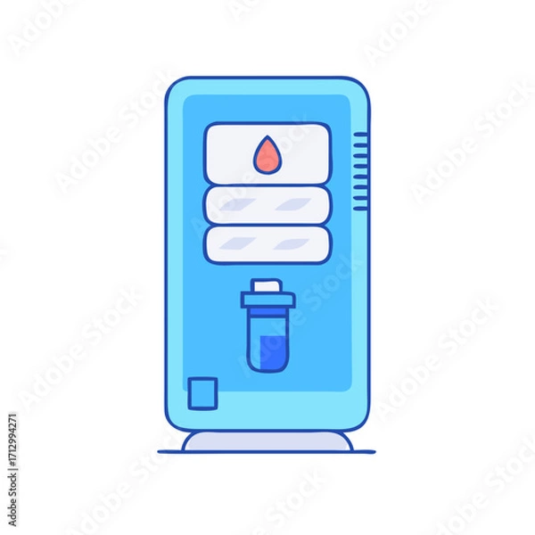 Fototapeta Stylized Blood Analysis Machine for Medical Testing with Result Indicators