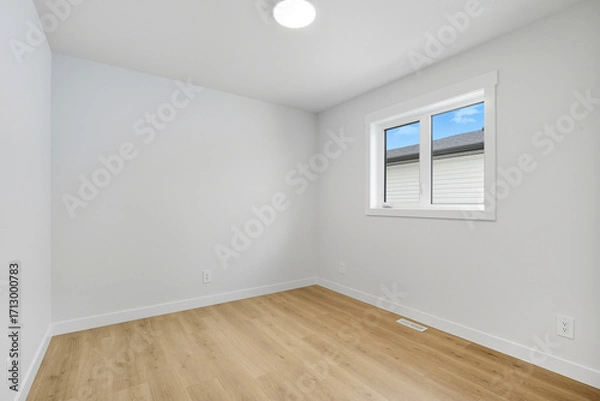 Fototapeta Very empty room with a window and a light